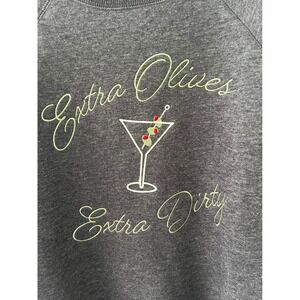 Wildfox Sweatshirt Extra Olives Extra Dirty Graphic Crewneck Grey XS